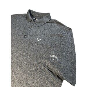 Callaway Opti-dri Golf Polo Short Sleeve Collard Shirt Gray Logo Medium Gray